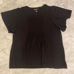 Banana Republic Black Short Flutter Sleeve Tee
